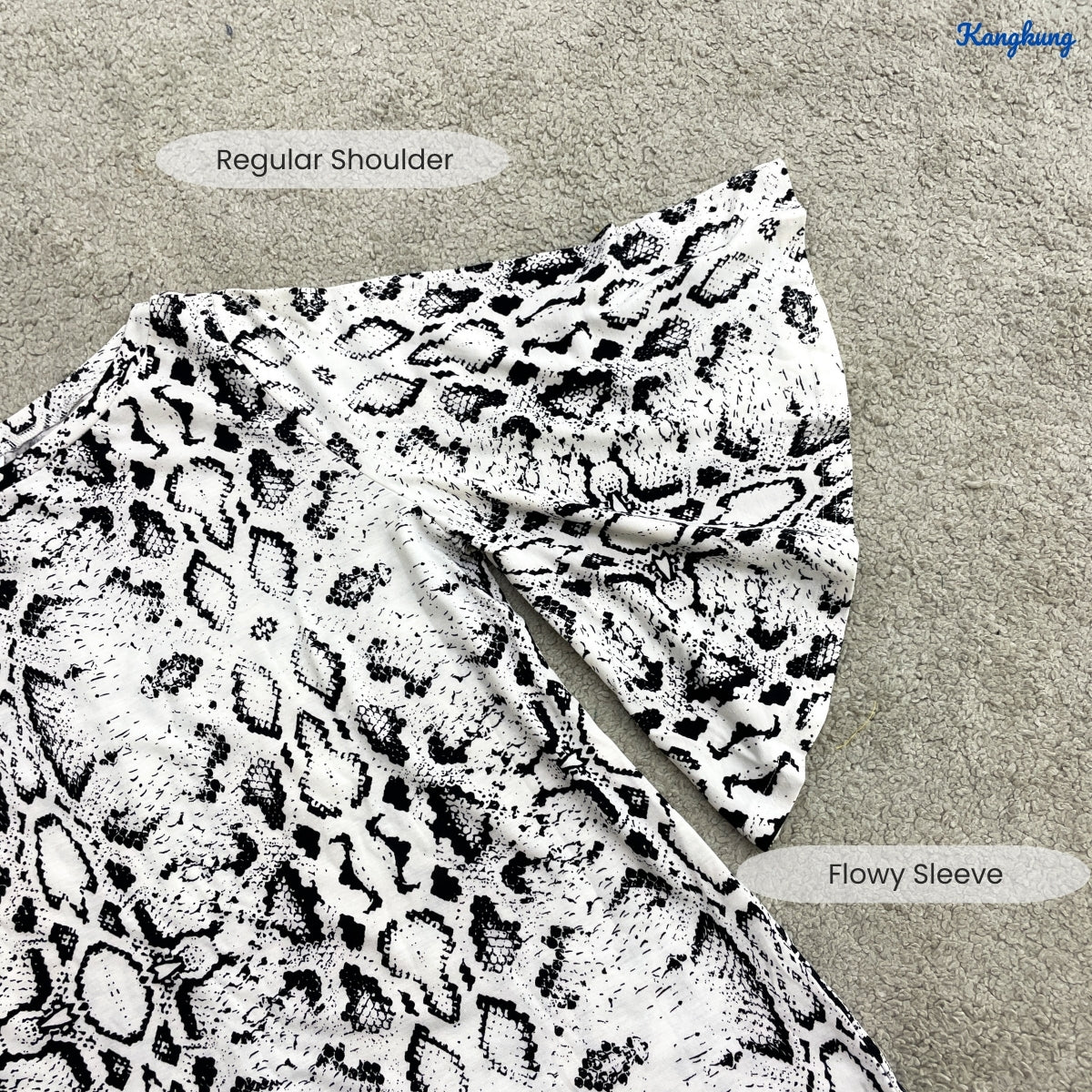 KANGKUNG IKIRA KASUAL WOMEN PATTERN SHIRT FLOWY SLEEVE - C1049