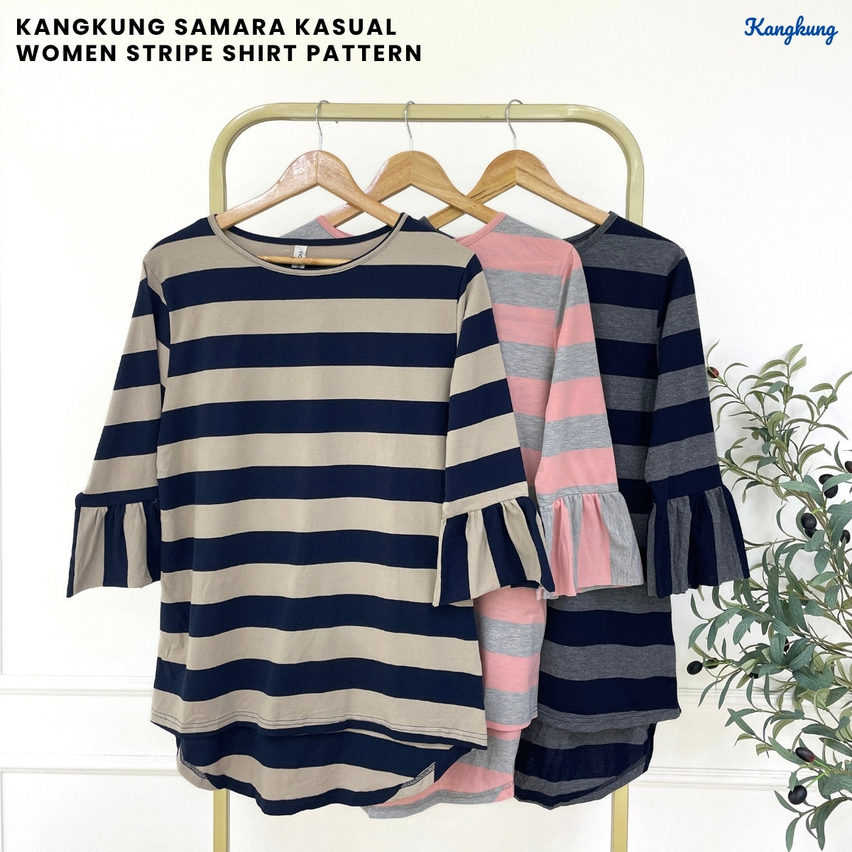 KANGKUNG SAMARA KASUAL WOMEN STRIPE SHIRT PATTERN - C1051