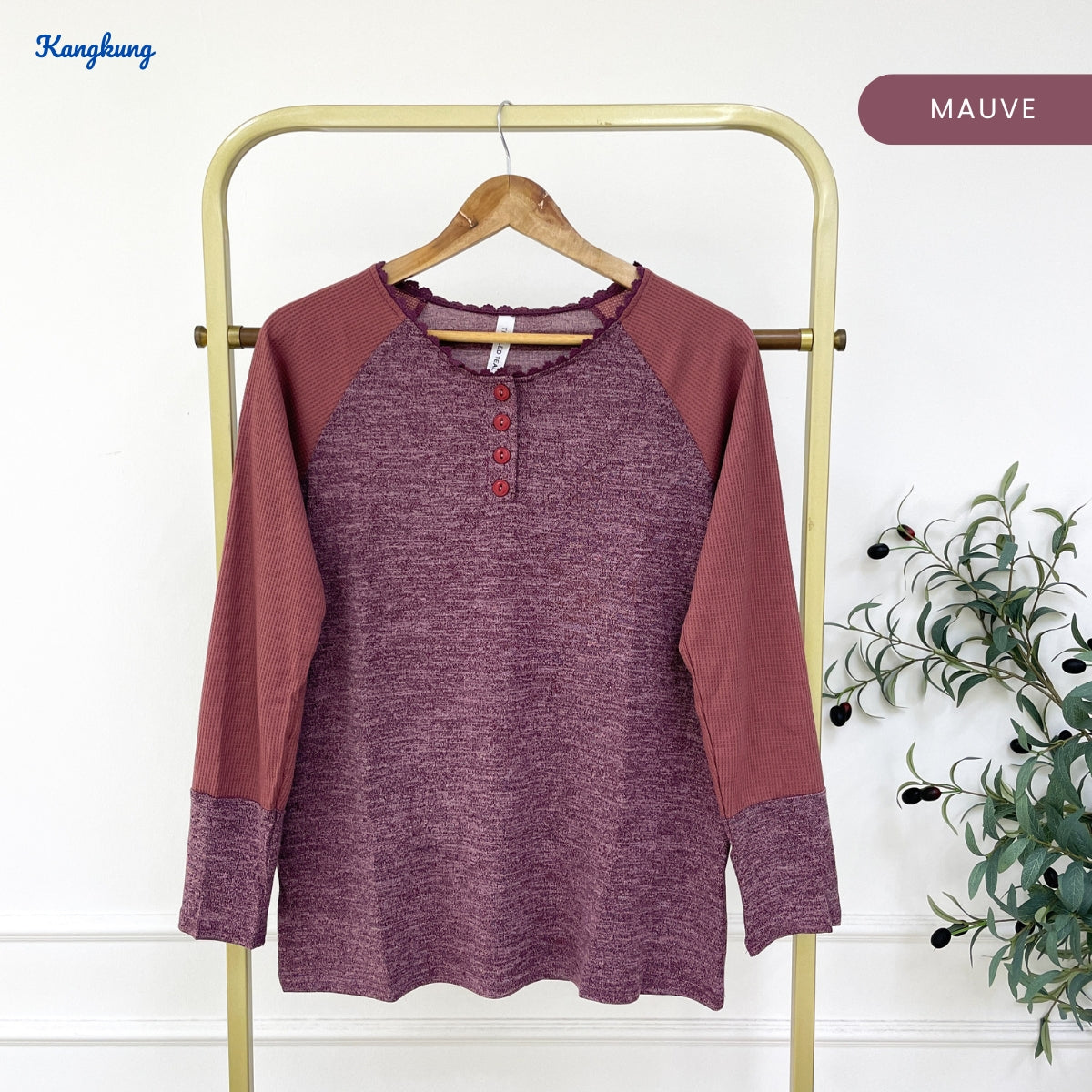 KANGKUNG TIRAH KASUAL WOMEN PLAIN SHIRT LONG SLEEVE - C1056