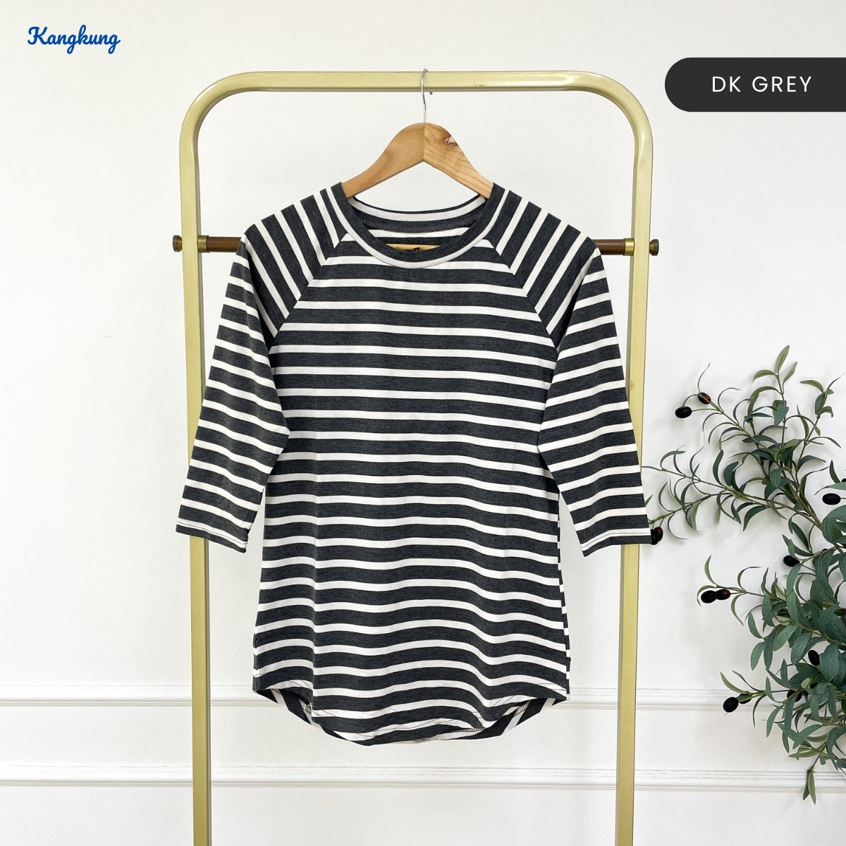 KANGKUNG FARIZA KASUAL WOMEN STRIPE SHIRT QUARTER SLEEVE - C1057