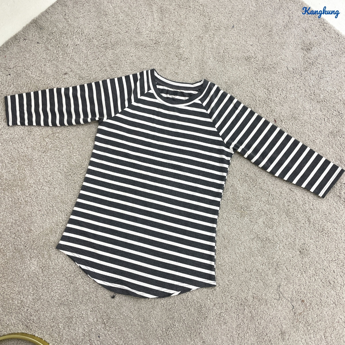 KANGKUNG FARIZA KASUAL WOMEN STRIPE SHIRT QUARTER SLEEVE - C1057