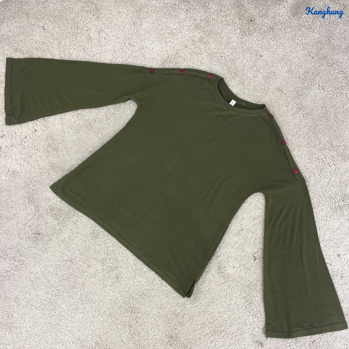 KANGKUNG AINI WOMEN PLAIN TOP BUTTON SHOULDER CASUAL BAJU MUSLIMAH - C1058 (337)