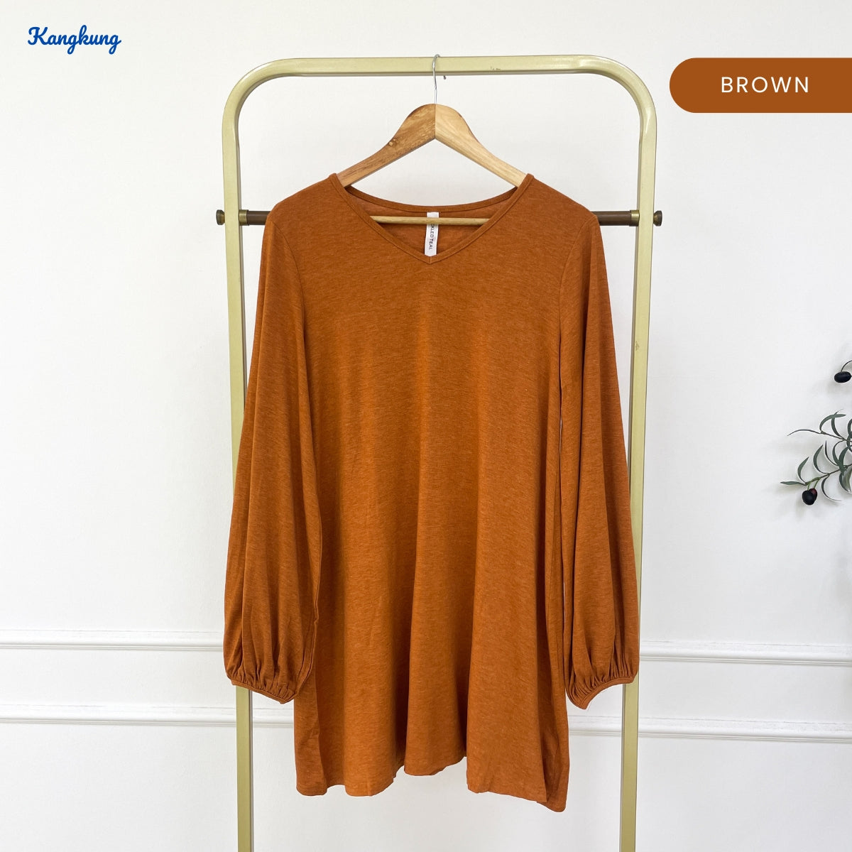 KANGKUNG YUNI KASUAL WOMEN PLAIN BLOUSE BALLOON SLEEVE - C1059 (409)