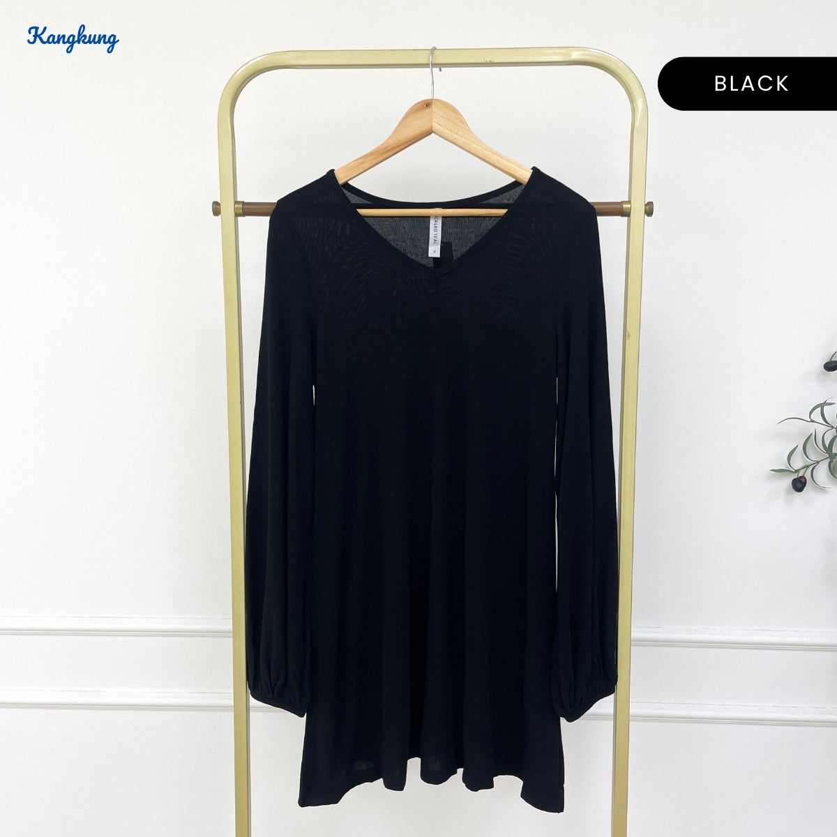 KANGKUNG YUNI KASUAL WOMEN PLAIN BLOUSE BALLOON SLEEVE - C1059 (409)