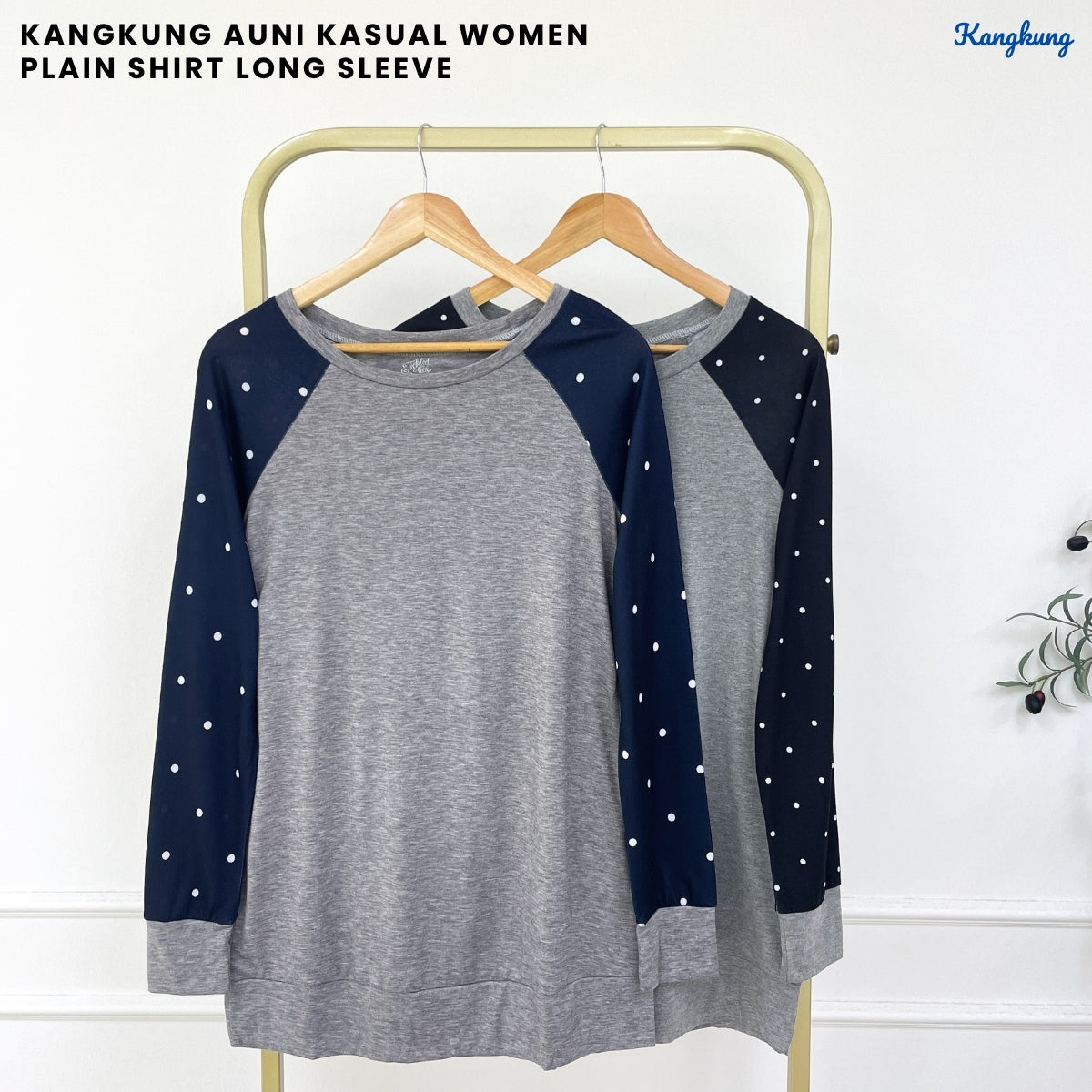 KANGKUNG AUNI KASUAL WOMEN PLAIN SHIRT LONG SLEEVE - C1065