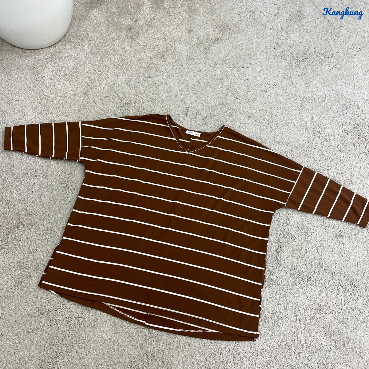 KANGKUNG IERA KASUAL WOMEN BATWING STRIPE LONG SLEEVE - C1061