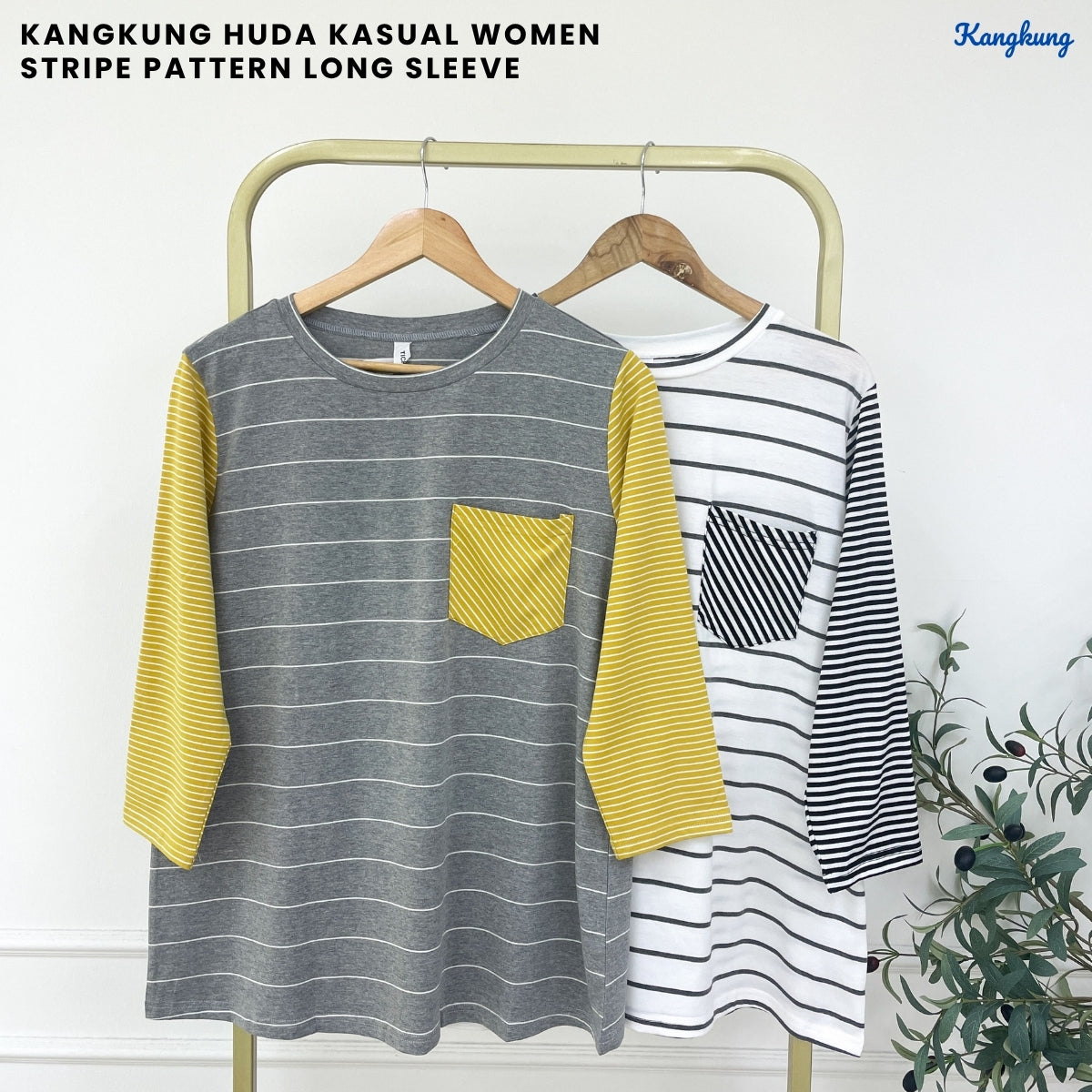KANGKUNG HUDA KASUAL WOMEN STRIPE PATTERN LONG SLEEVE - C1062