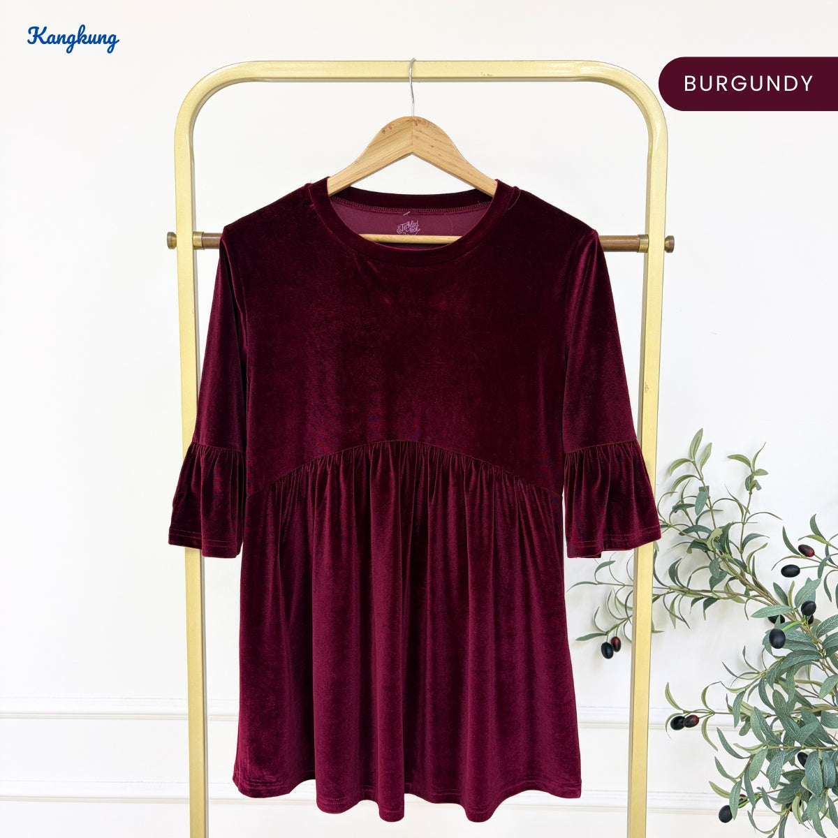 KANGKUNG TALIA KASUAL WOMEN VELVET SHIRT LONG SLEEVE - C1066