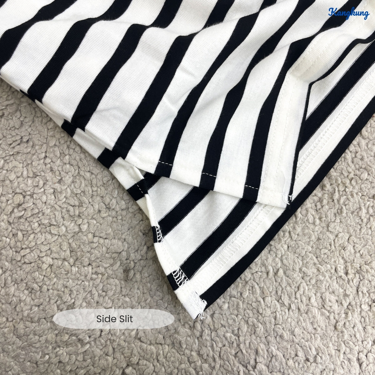 KANGKUNG AINUL KASUAL WOMEN SHIRT STRIPE QUARTER SLEEVE - C1068