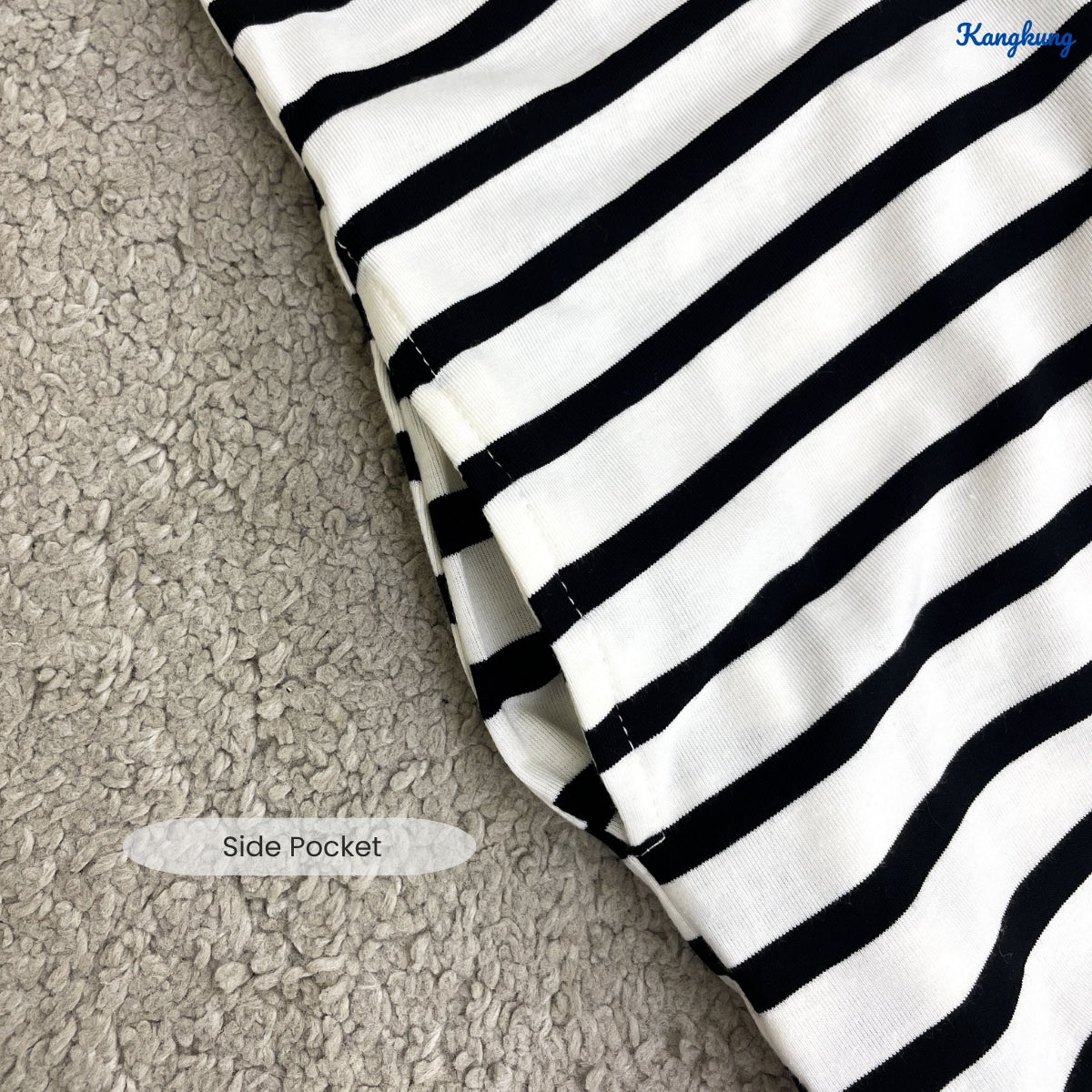 KANGKUNG AINUL KASUAL WOMEN SHIRT STRIPE QUARTER SLEEVE - C1068