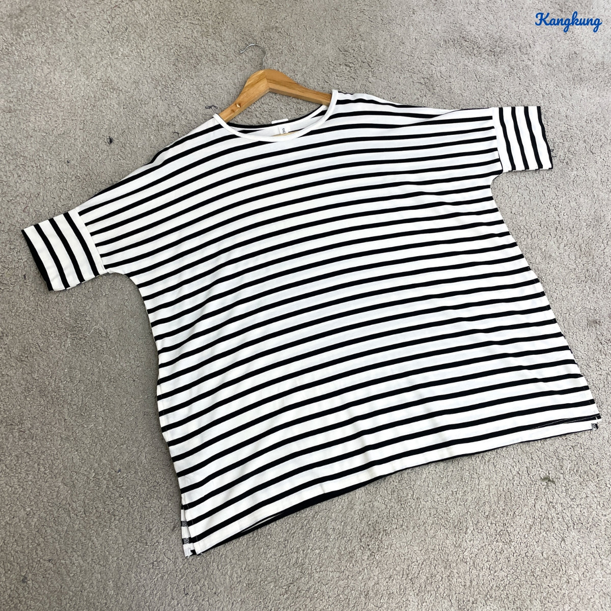 KANGKUNG AINUL KASUAL WOMEN SHIRT STRIPE QUARTER SLEEVE - C1068