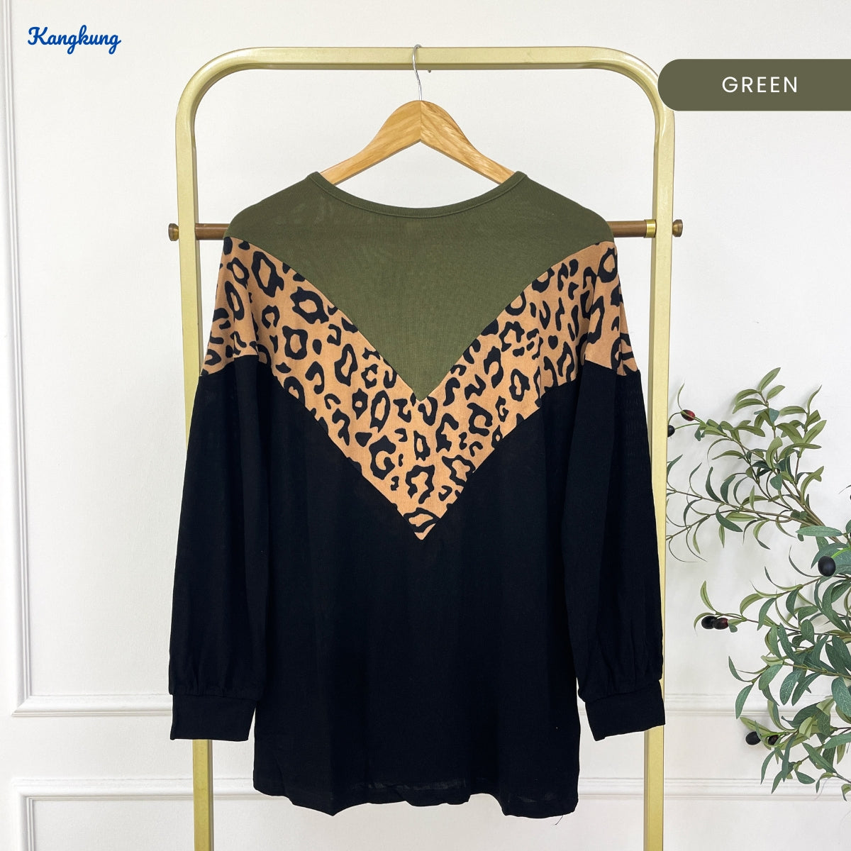 KANGKUNG NAFEESA LEOPARD PATTERN LONG SLEEVE - C1071