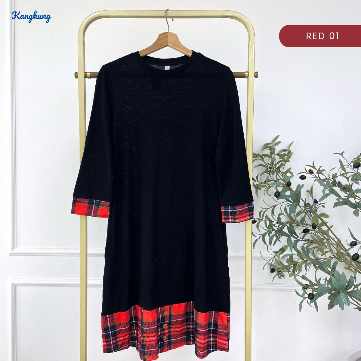 KANGKUNG ARELIA LONG BLOUSE QUARTER SLEEVE - C1078 (448)