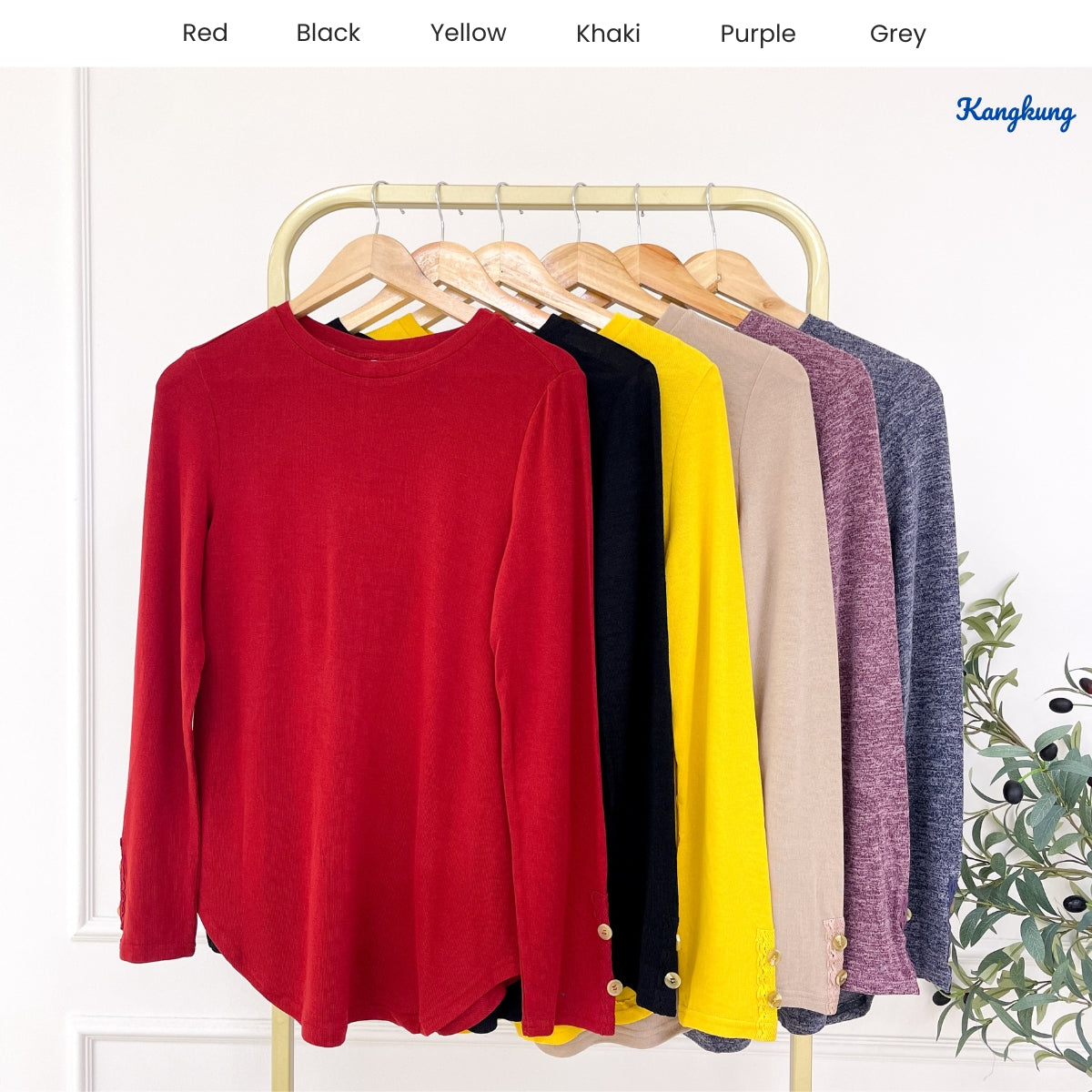 KANGKUNG ZATHIRA KASUAL WOMEN PLAIN LONG SLEEVE - C1079 (426)