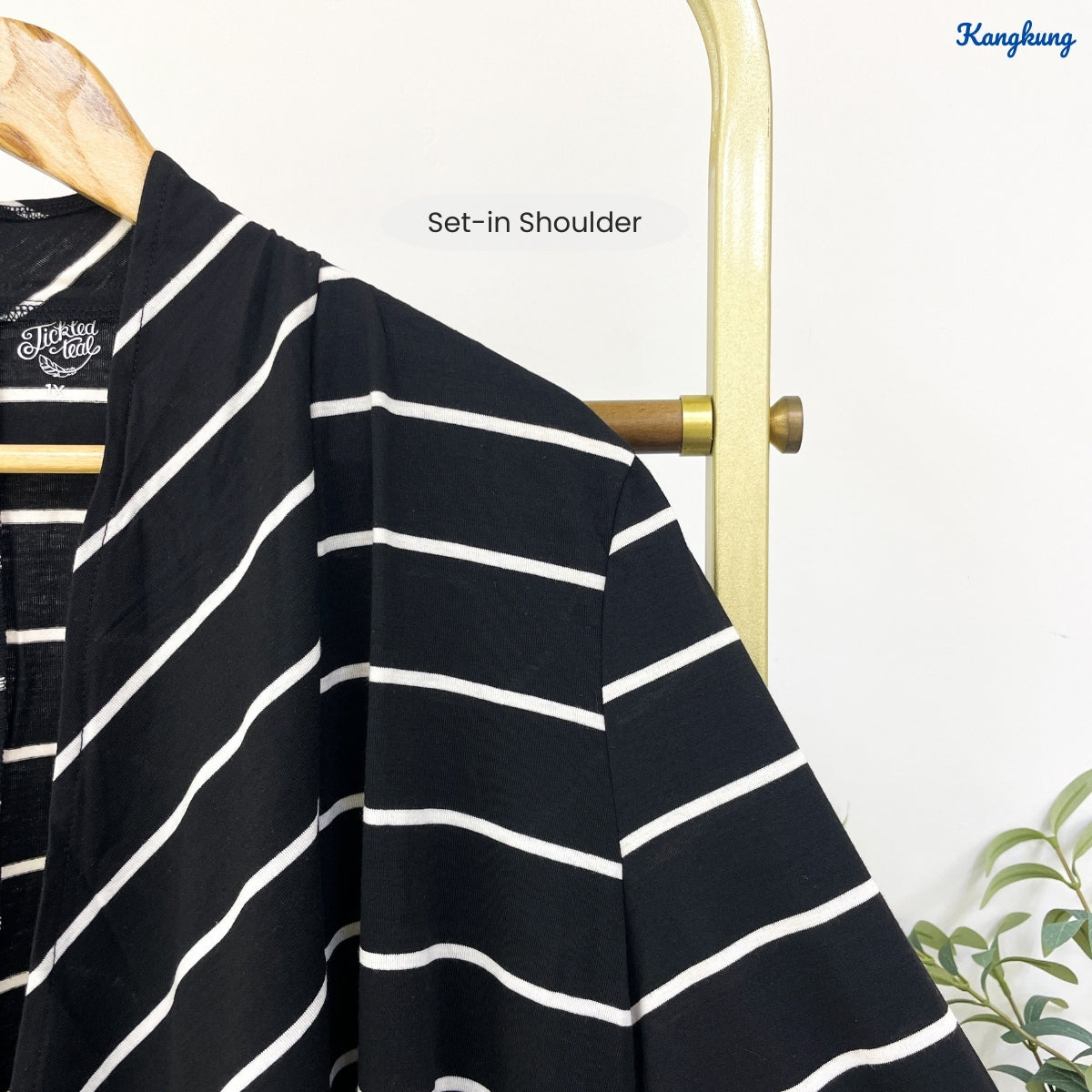 KANGKUNG FAKIRA STRIPE PATTERN LONG OPEN CARDIGAN - C1081