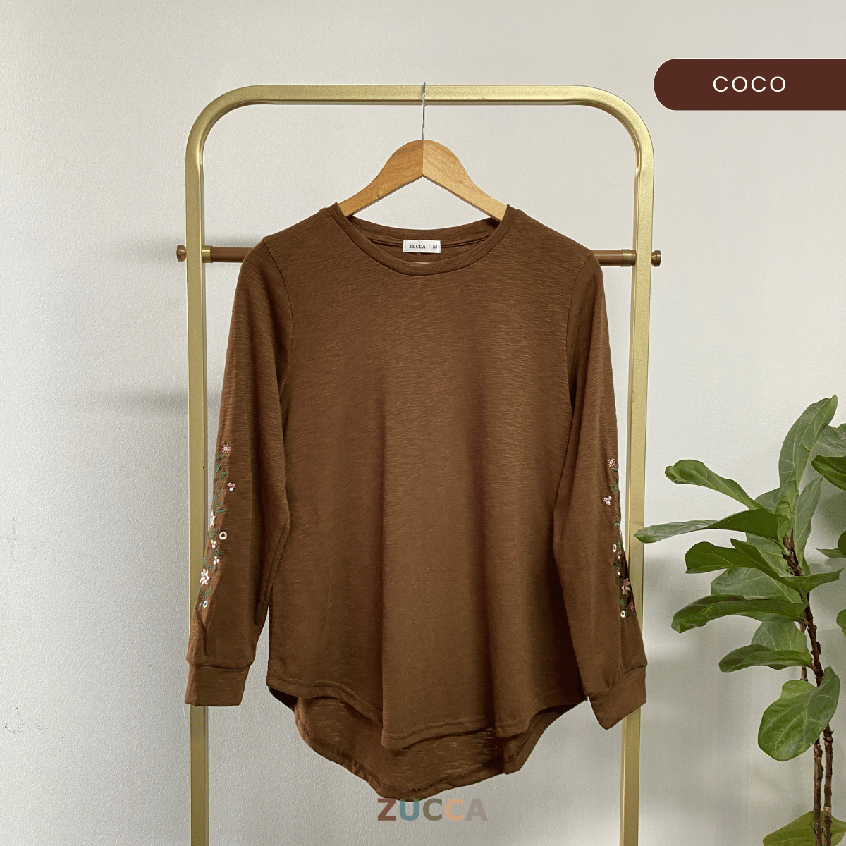 ZUCCA STARLY KEMEJA KASUAL DENGAN LENGAN BERSULAM BUNGA - MA035