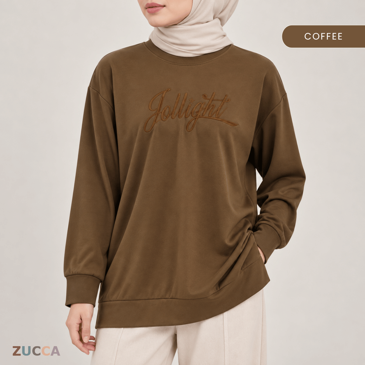 ZUCCA NELLY MINIMAL EMBROIDERED COZY SWEATSHIRT - MA199