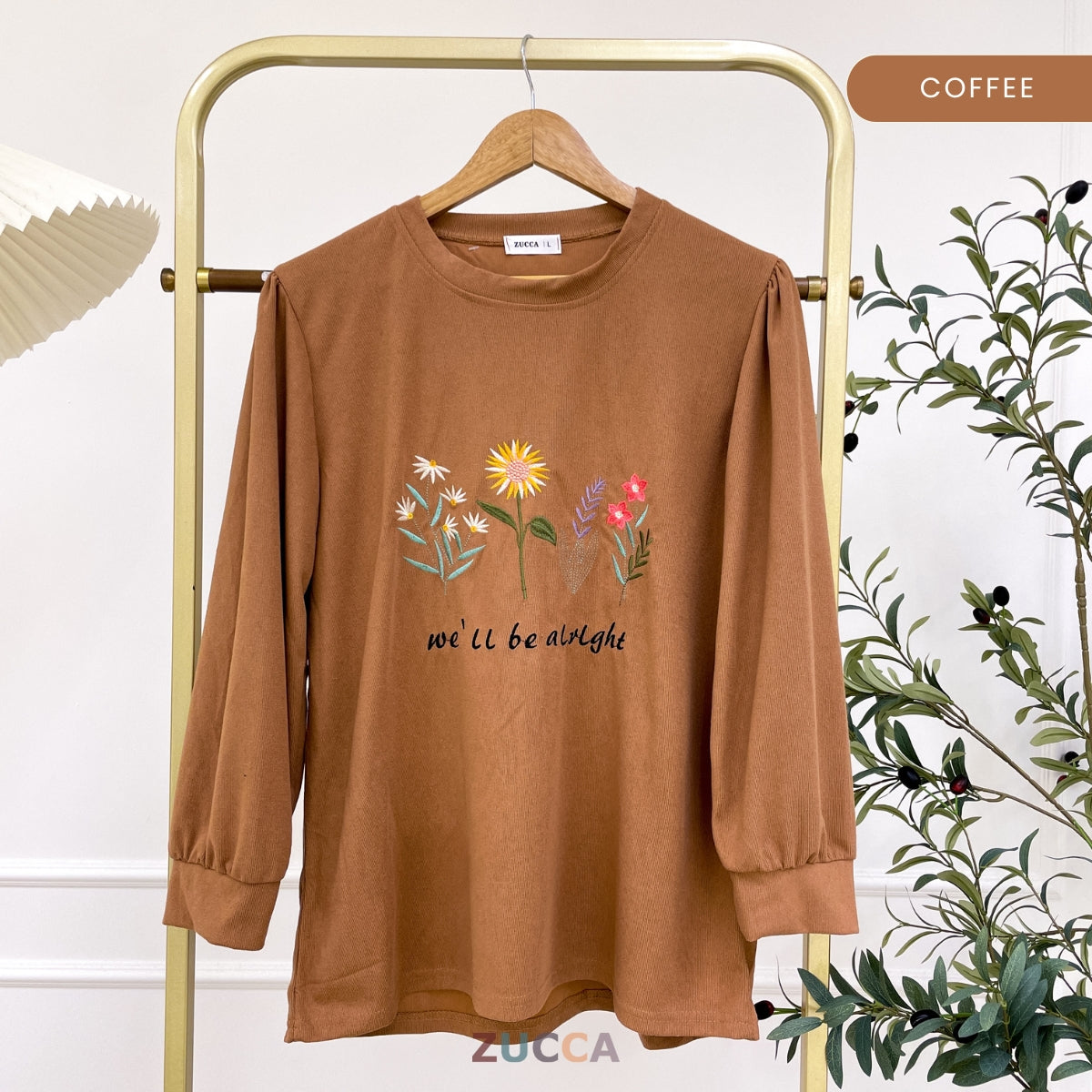 ZUCCA LADINA PEREMPUAN KASUAL EMBROIDERED SHIRT LONG SLEEVE- DM165