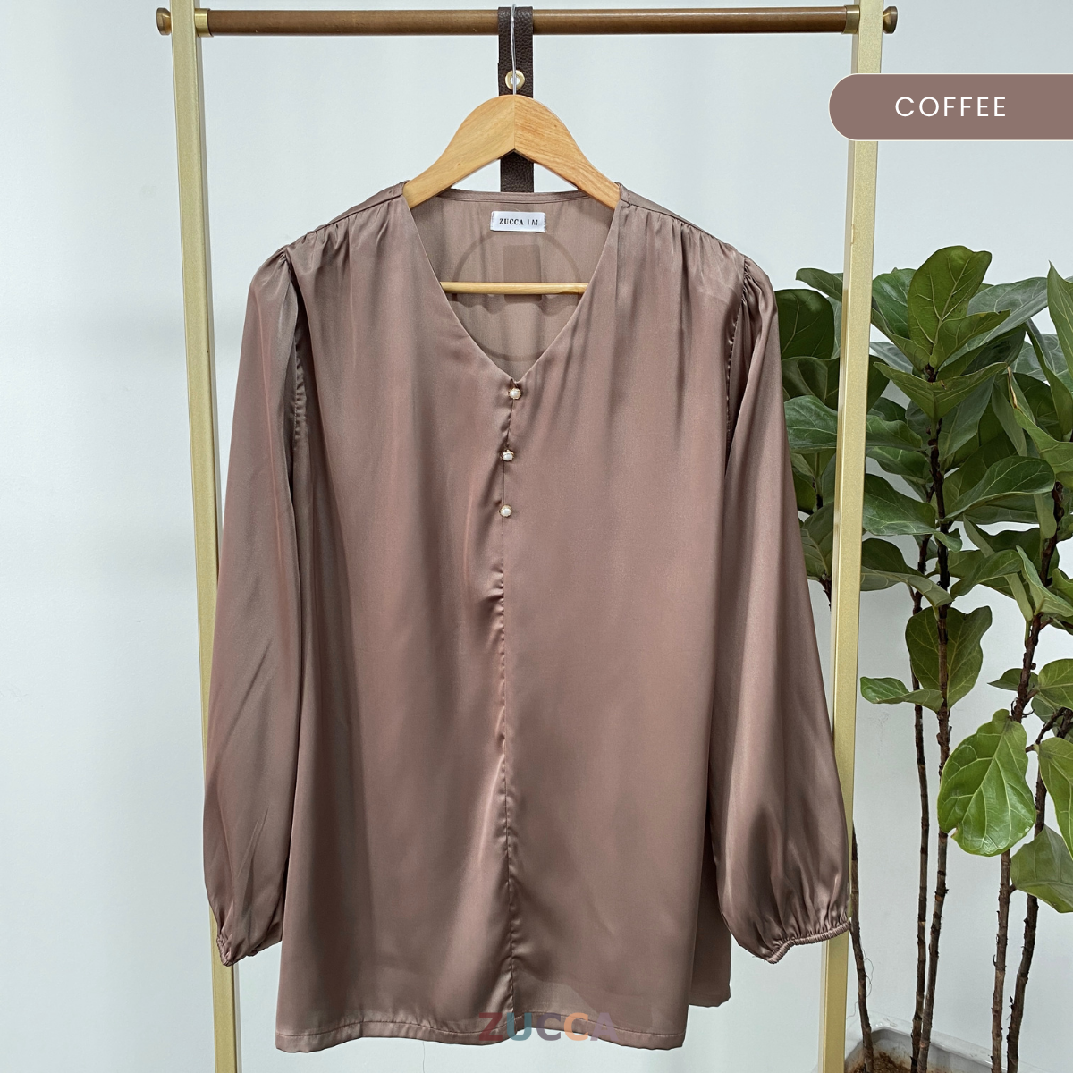 ZUCCA SOLLY PLAIN FULL BUTTON BLOUSE - MA062 KOREAN STYLE