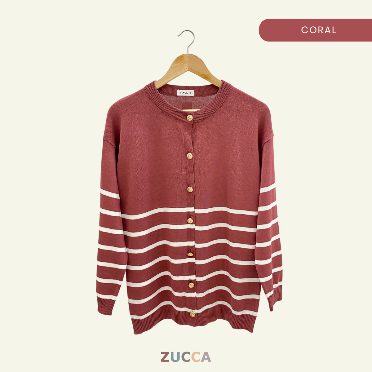 ZUCCA HAZIRA KNIT BUTTON CARDIGAN LABUH- DM189