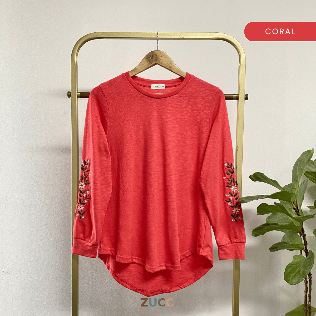 ZUCCA STARLY KEMEJA KASUAL DENGAN LENGAN BERSULAM BUNGA - MA035