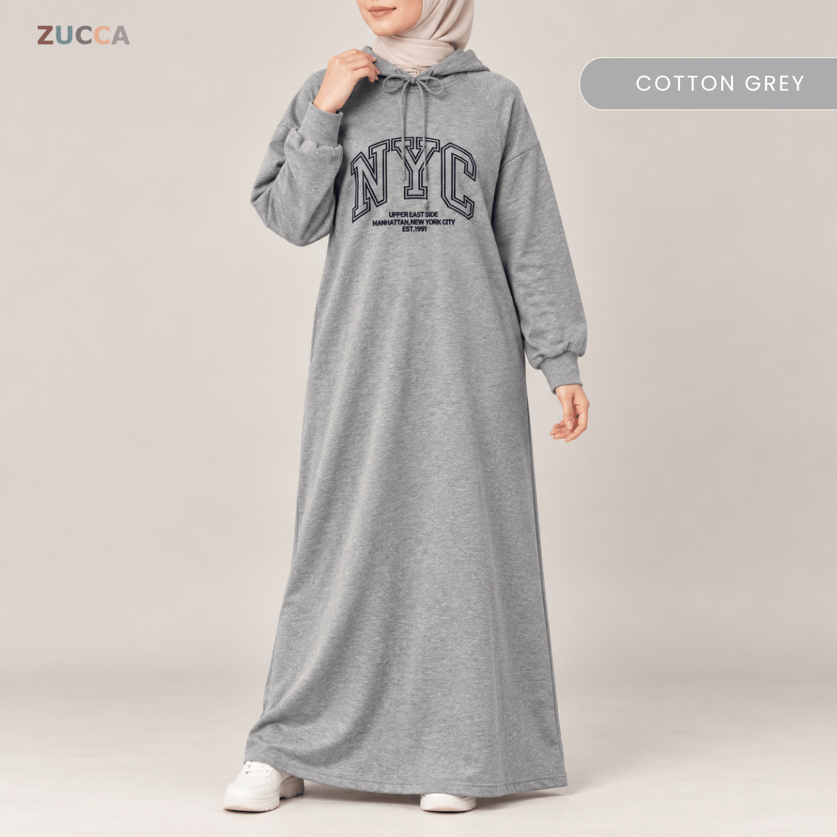 ZUCCA EXORA CASUAL SPORTY HOODIE MAXI DRESS - MA259
