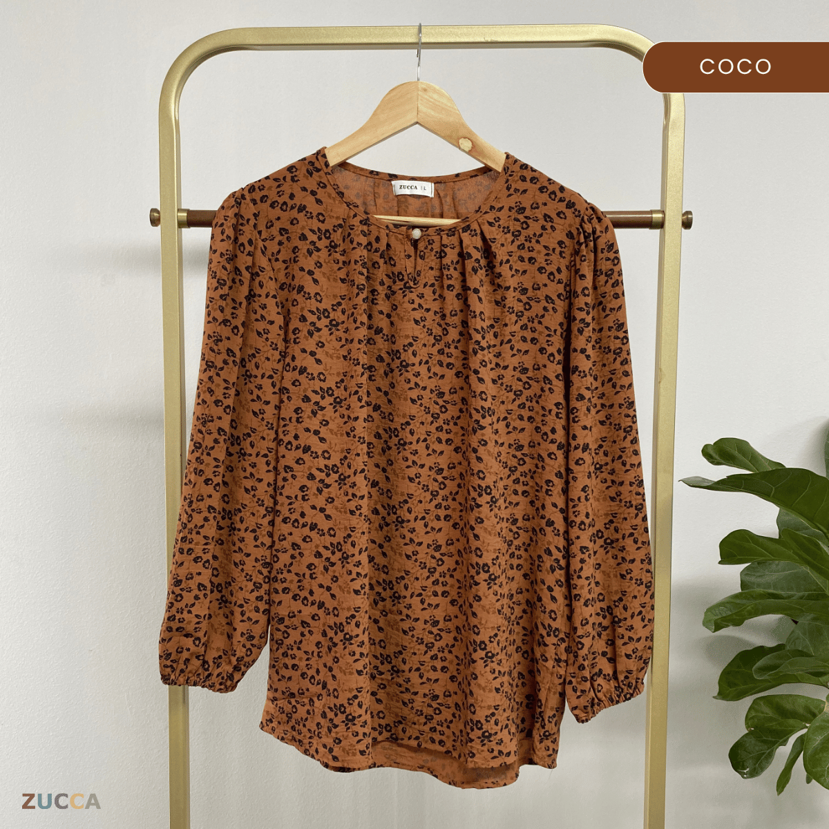 ZUCCA ELLANI BLAUS WANITA KASUAL CORAK PLAID - DM284