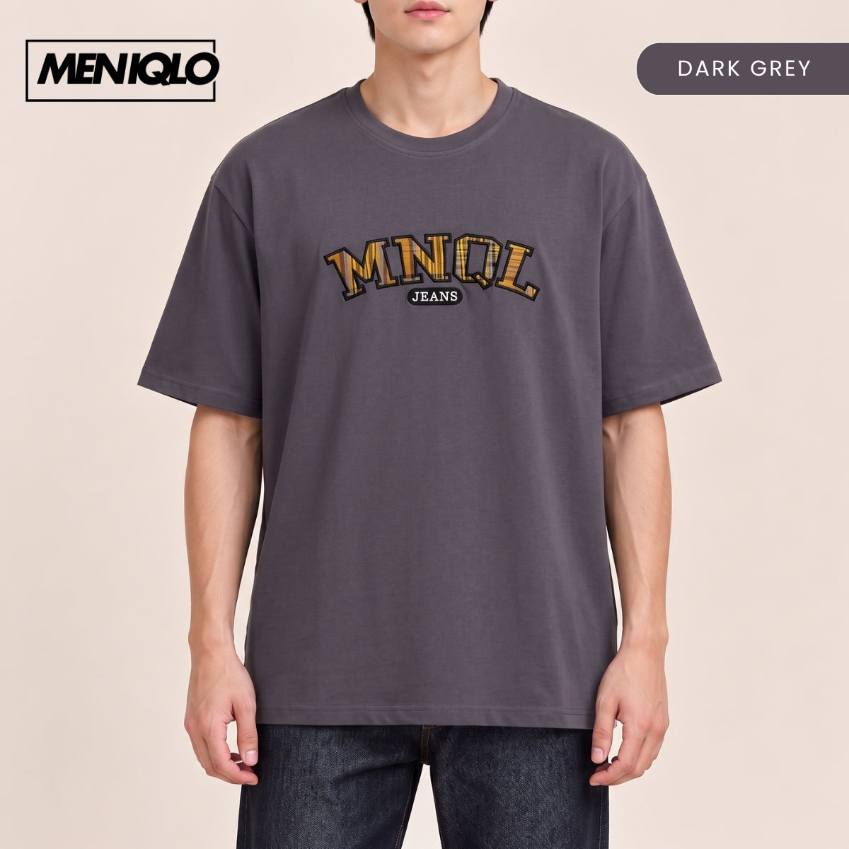 MENIQLO ADRI MEN OVERSIZED TYPOGRAPHY T-SHIRT-MQ1005