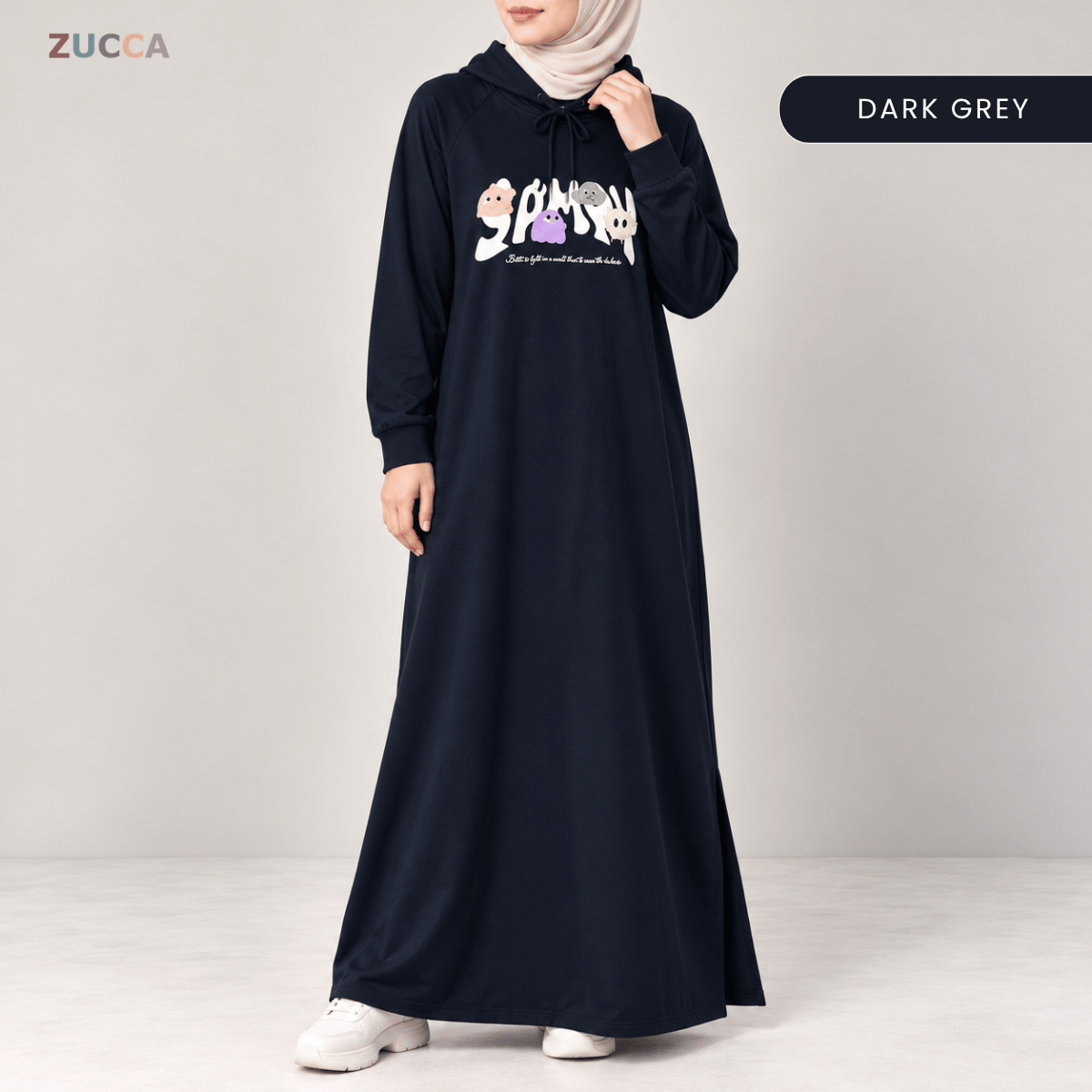 ZUCCA INARA EMBROIDERED MAXI DRESS HOODIE - MA258