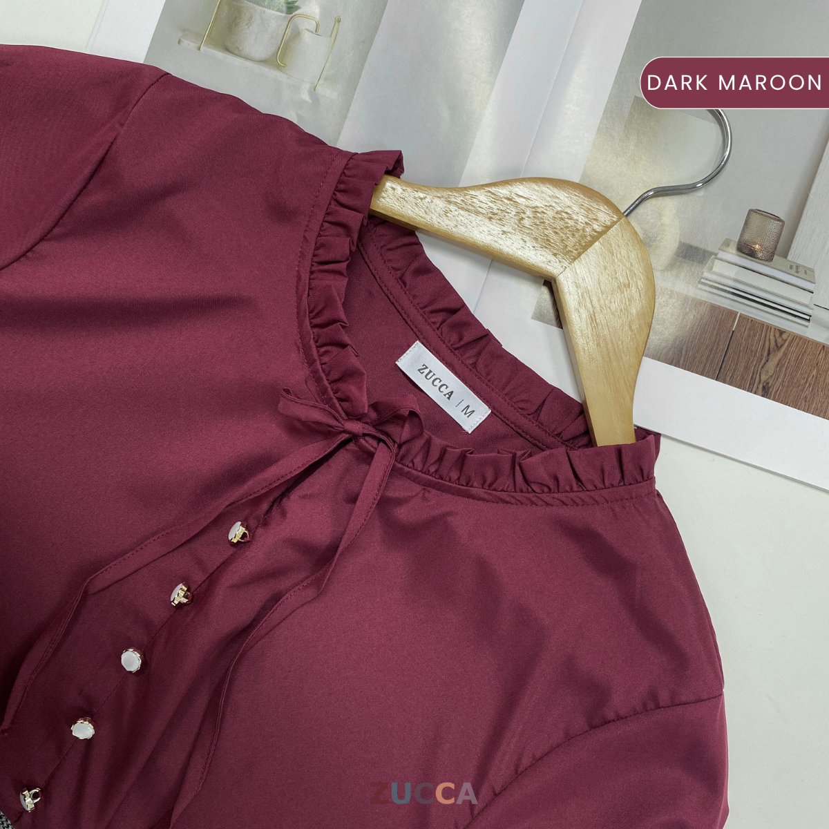 ZUCCA NINIA BLOUS LEHER BERLIPAT TRENDY - MA001