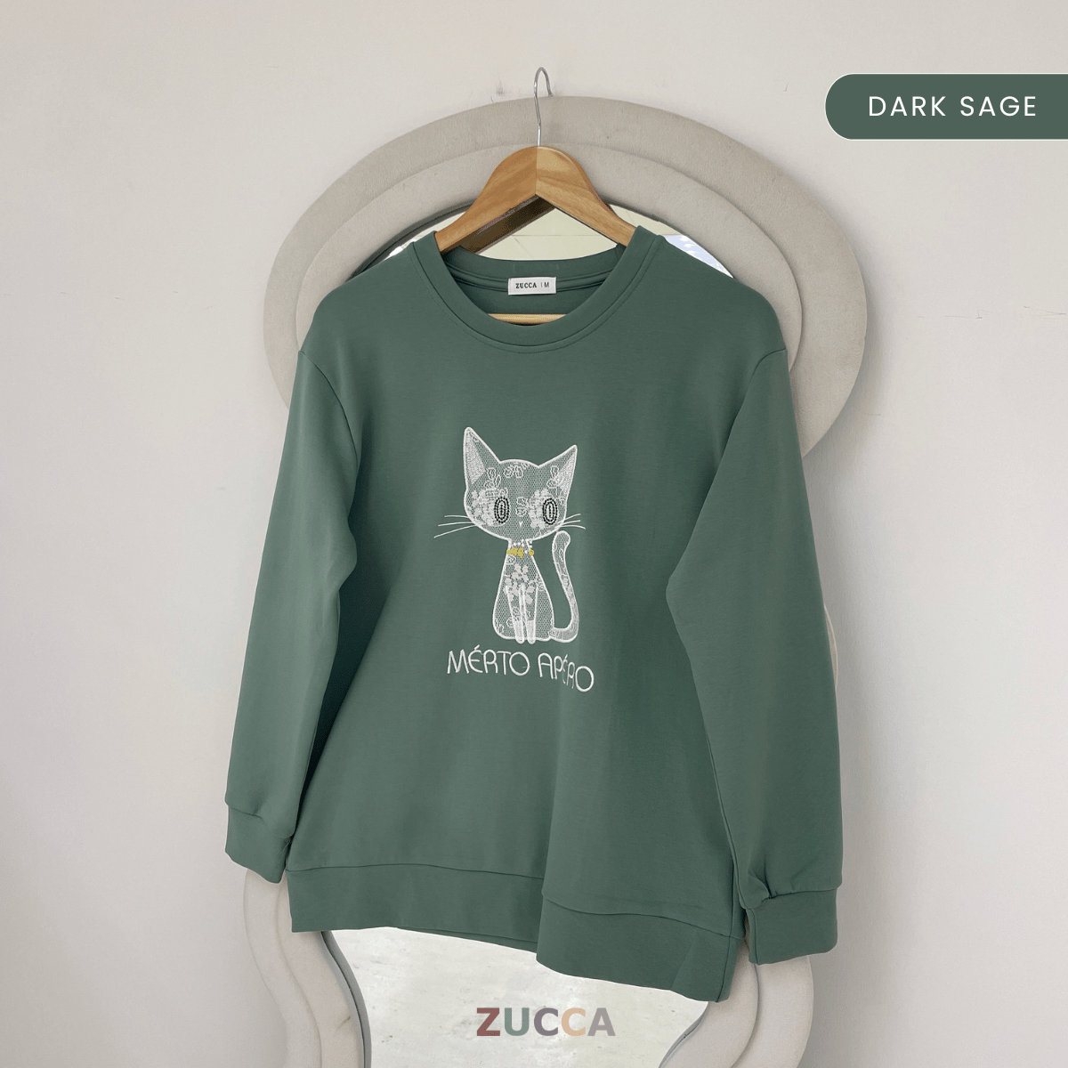 ZUCCA LAVEENA SWEET CAT CASUAL SWEATSHIRT - MA151