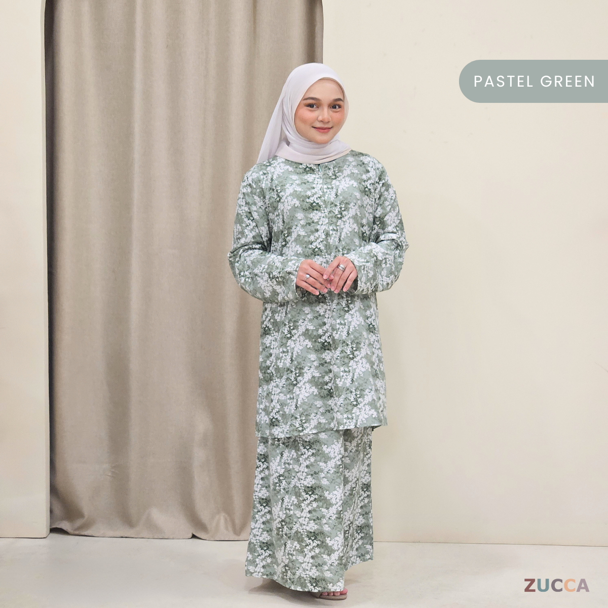Edrin Printed Floral Baju Kurung SH002