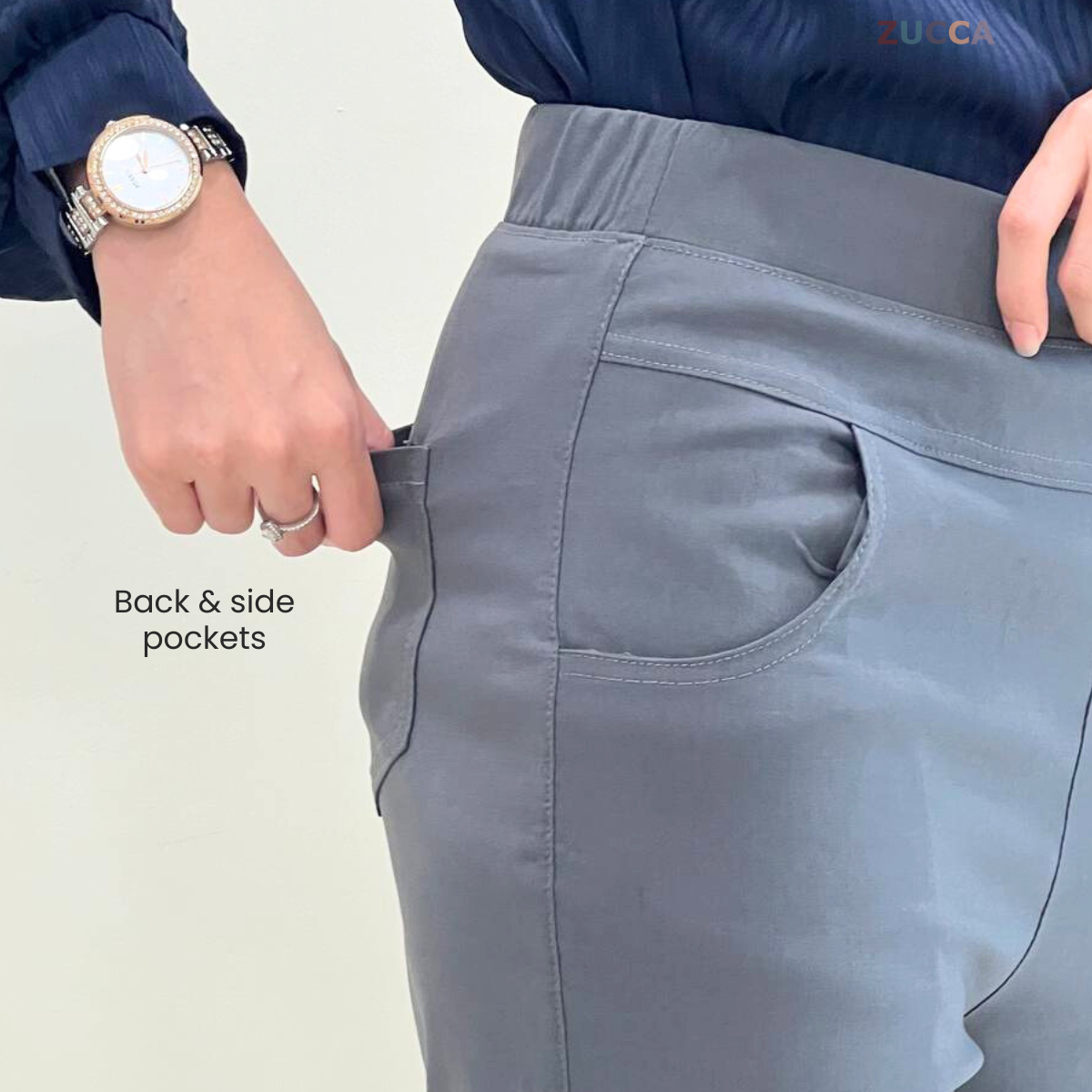 ZUCCA DARWIN SELUAR SLACK STRETCHABLE WANITA STRAIGHT CUT KOREAN STYLE - DM042 PALAZZO Casual Fit