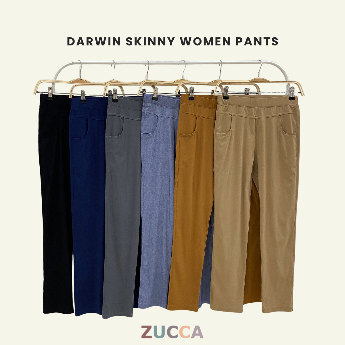 ZUCCA DARWIN SELUAR SLACK STRETCHABLE WANITA STRAIGHT CUT KOREAN STYLE - DM042 PALAZZO Casual Fit