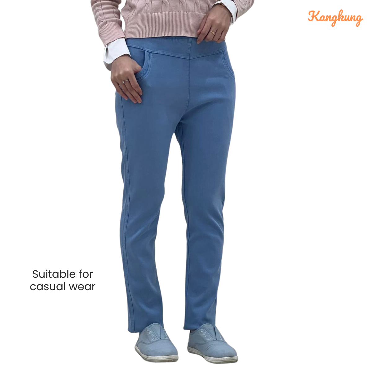 ZUCCA AFIFI SELUAR JEGGING DENIM BERELASTIK WANITA (SAIZ XL–6XL) – DM045 GAYA KOREA