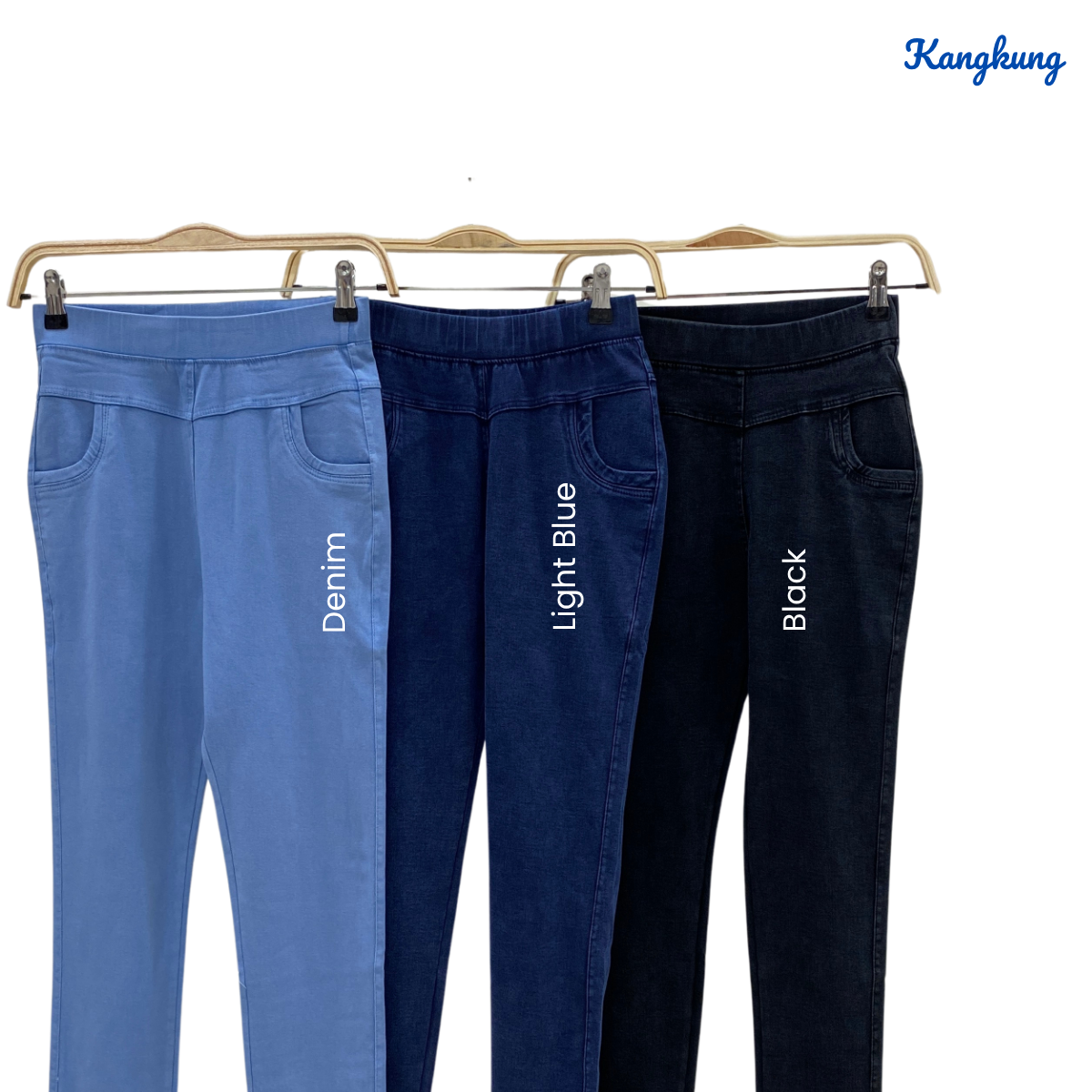 ZUCCA AFIFI SELUAR JEGGING DENIM BERELASTIK WANITA (SAIZ XL–6XL) – DM045 GAYA KOREA