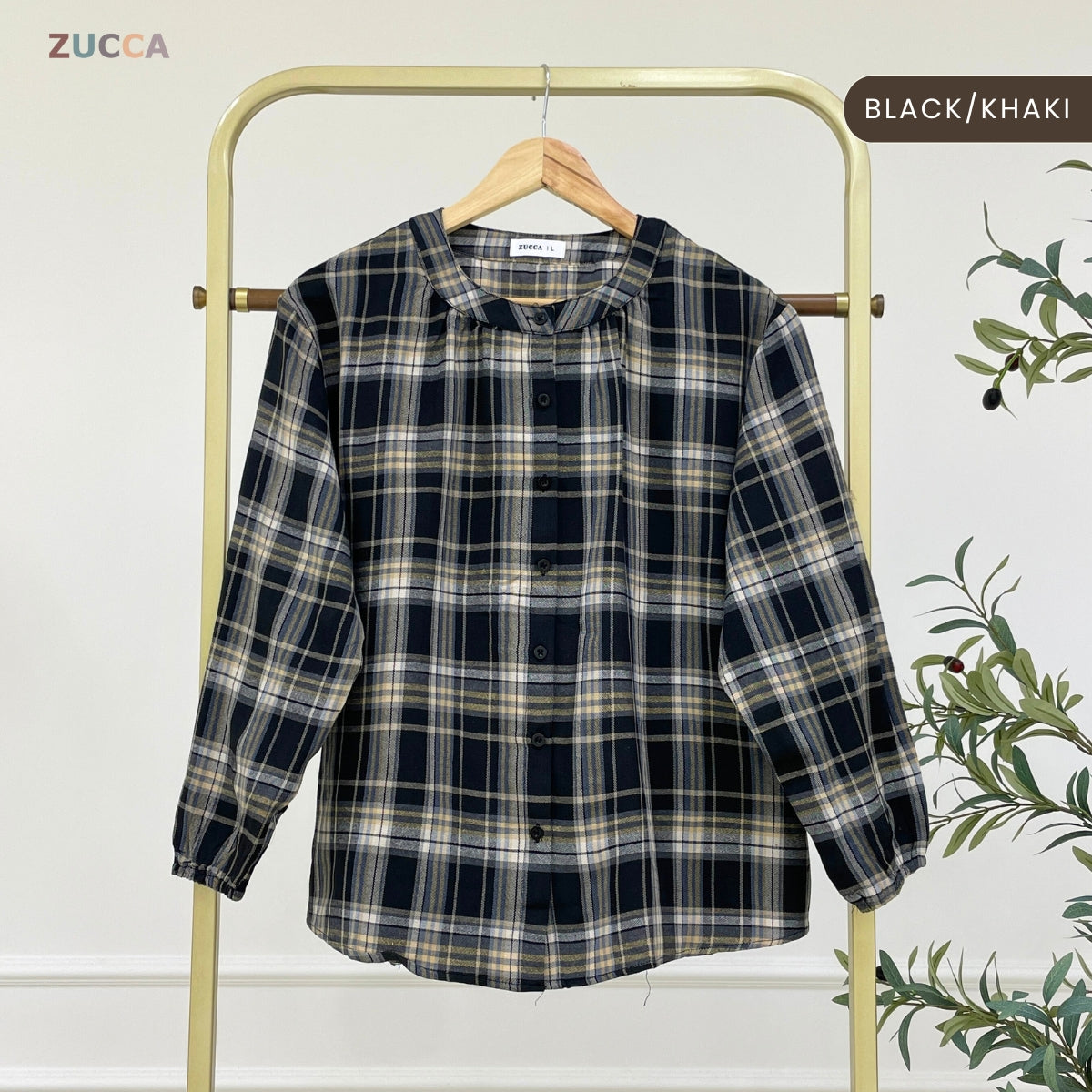 ZUCCA ADAMIA BLAUS KASUAL BERPOLA GINGHAM - DM072