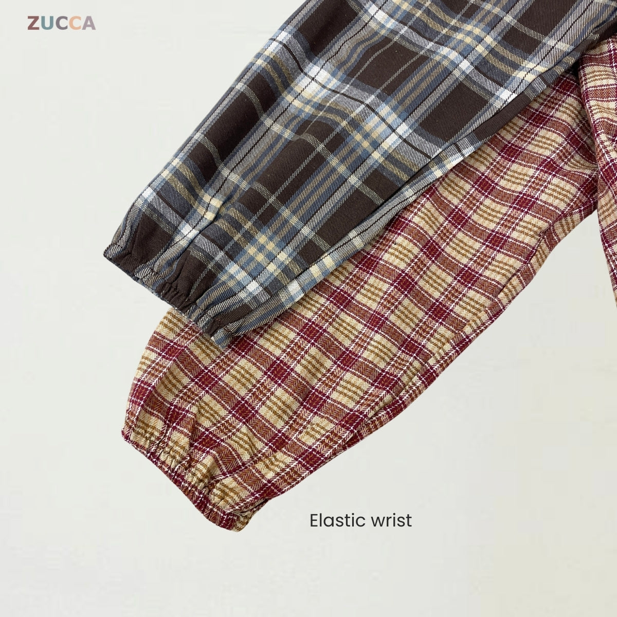 ZUCCA ADAMIA BLAUS KASUAL BERPOLA GINGHAM - DM072