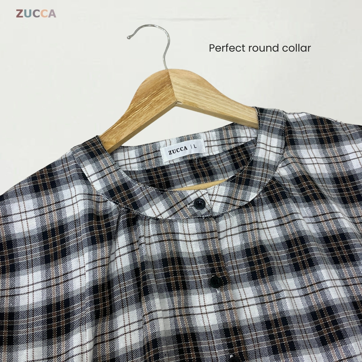 ZUCCA ADAMIA BLAUS KASUAL BERPOLA GINGHAM - DM072