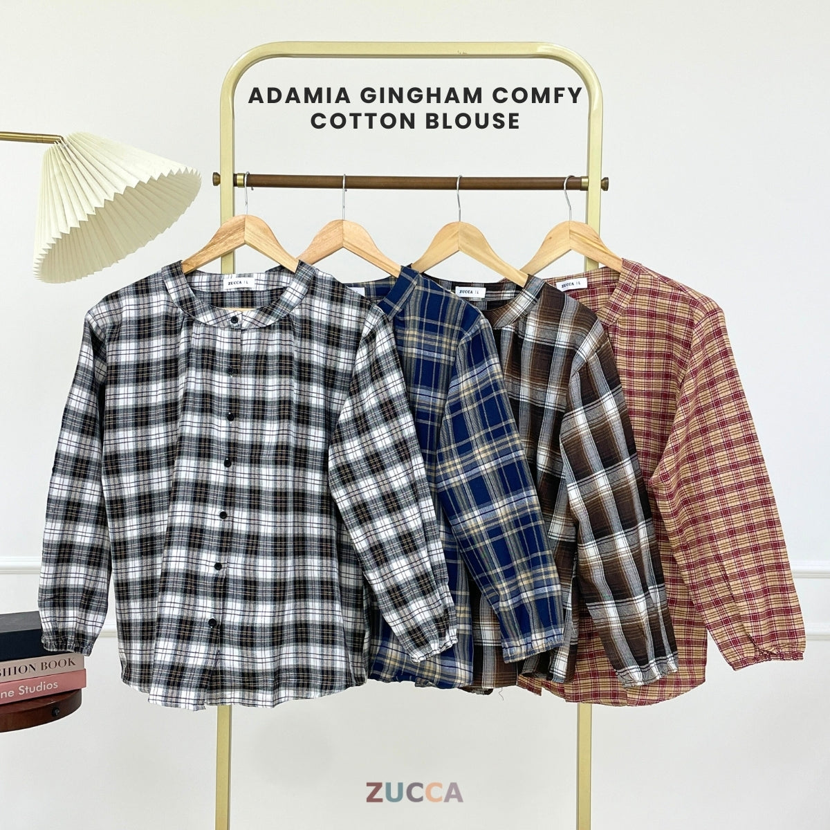 ZUCCA ADAMIA BLAUS KASUAL BERPOLA GINGHAM - DM072