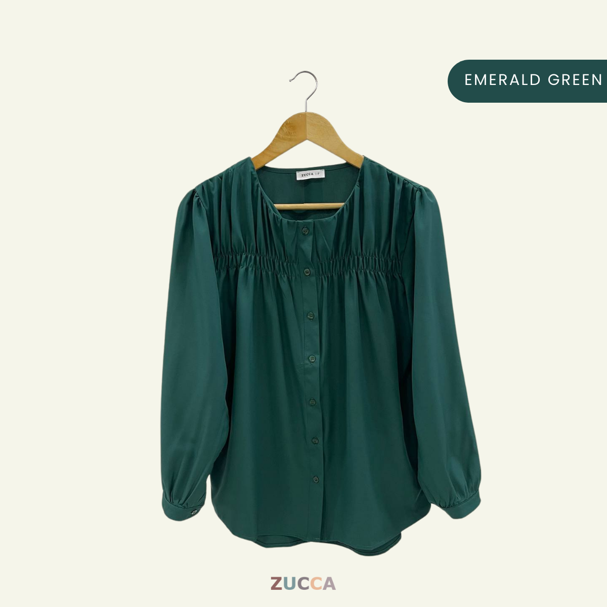 ZUCCA FRENA RUCHED WOMEN BLOUSE - DM078 KOREAN STYLE