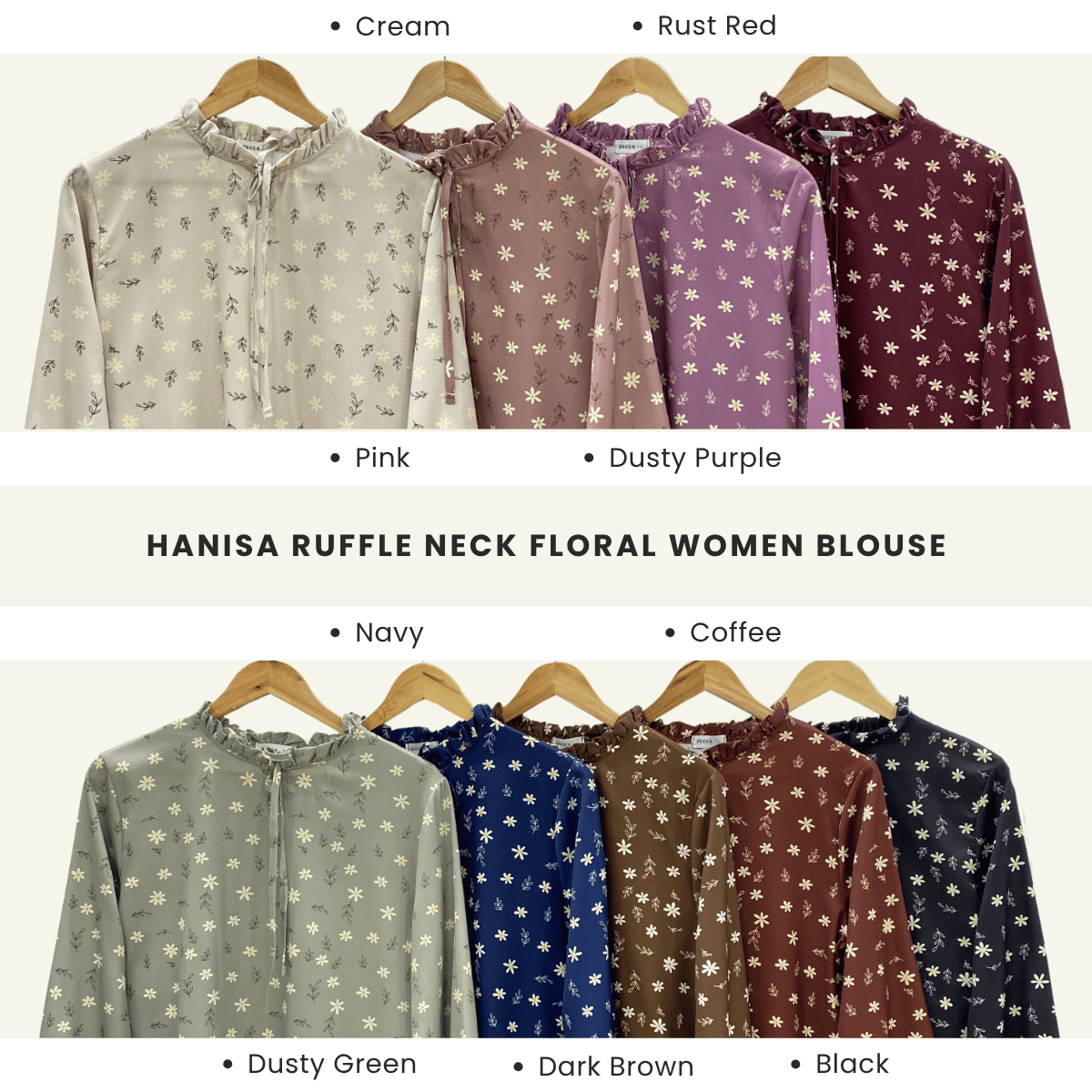 ZUCCA HANISA RUFFLE NECK FLORAL WOMEN BLOUSE - DM091