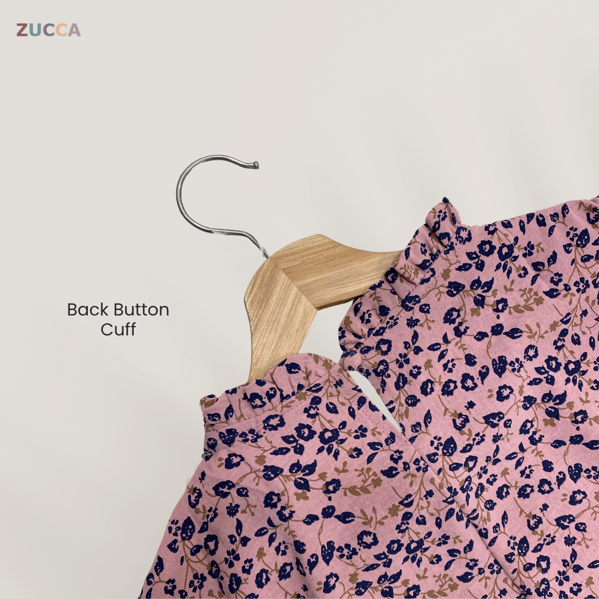 ZUCCA YULINA BLOUS WANITA BERCORAK FLORAL BERSERTA LEHER BERTINGKAT – DM094