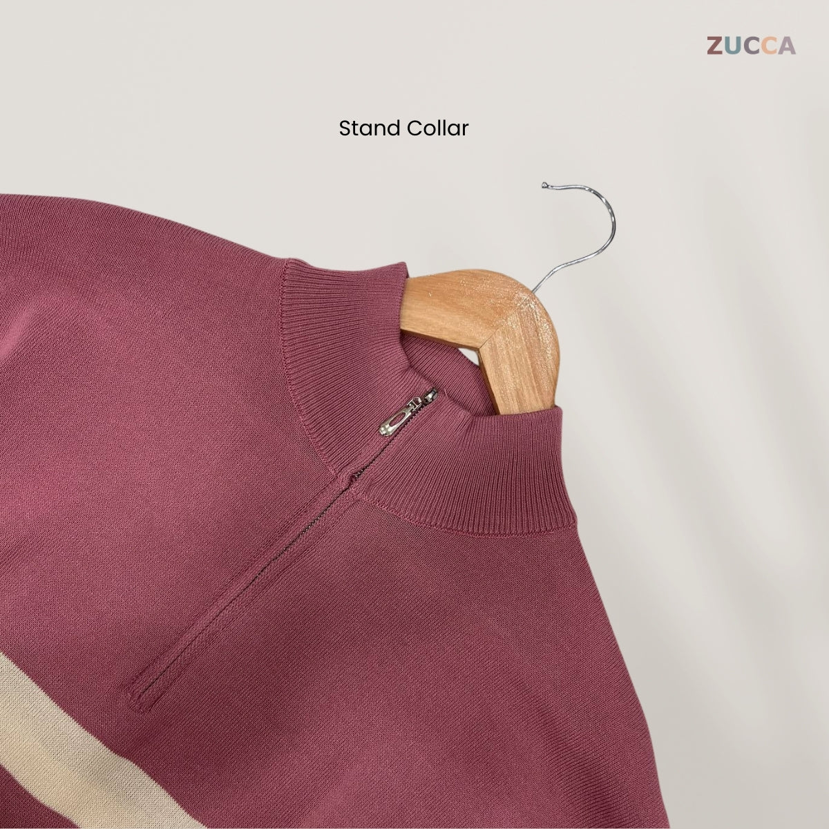 ZUCCA IVANA KEMEJA JALUR LEHER TINGGI BERZIP SEPARUH - DM115 NEW