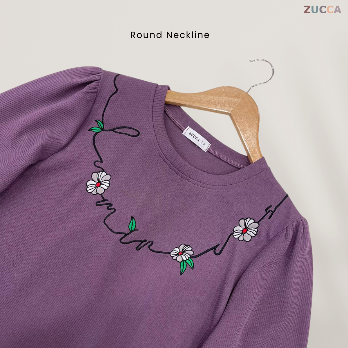 ZUCCA ADISA CASUAL BLOUSE WITH EMBROIDERY DESIGN - DM140