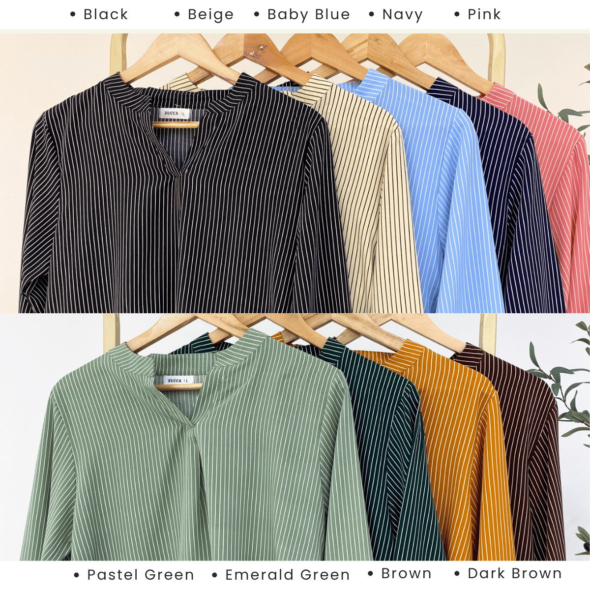 ZUCCA REINA COMFY PLAIN V-NECK BLOUSE - DM144