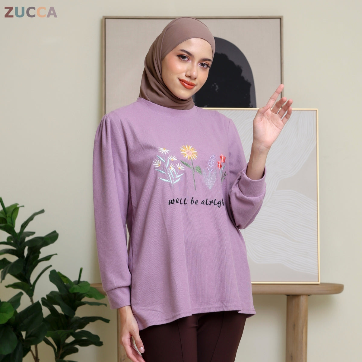 ZUCCA LADINA PEREMPUAN KASUAL EMBROIDERED SHIRT LONG SLEEVE- DM165