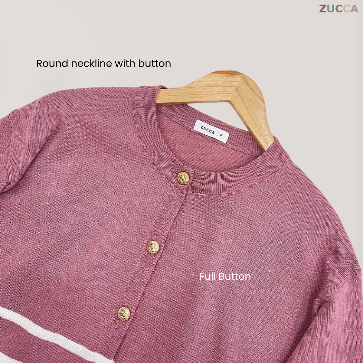 ZUCCA HAZIRA KNIT BUTTON CARDIGAN LABUH- DM189