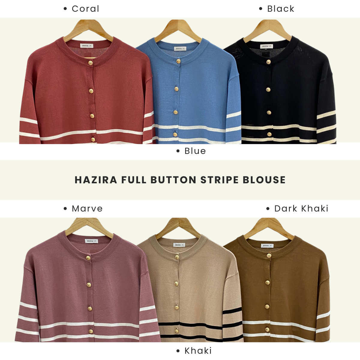 ZUCCA HAZIRA KNIT BUTTON CARDIGAN LABUH- DM189