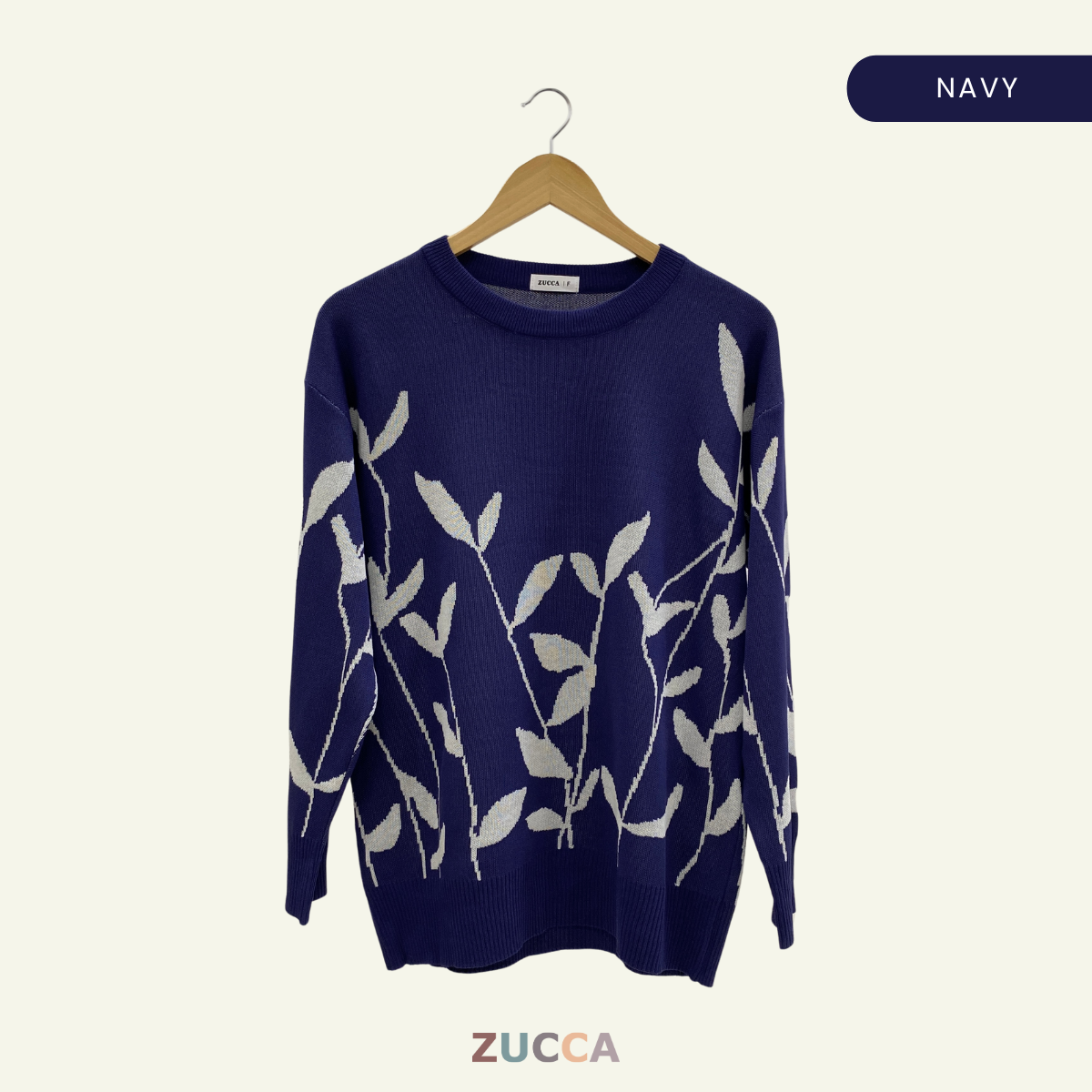 ZUCCA IZARA LEAF PRINT KNIT SHIRT - DM192 KOREAN STYLE